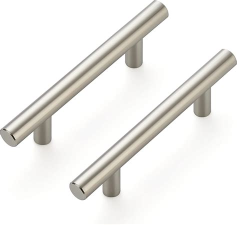 brushed nickel square bar pulls cabinet handles stainless steel|traditional brushed nickel cabinet hardware.